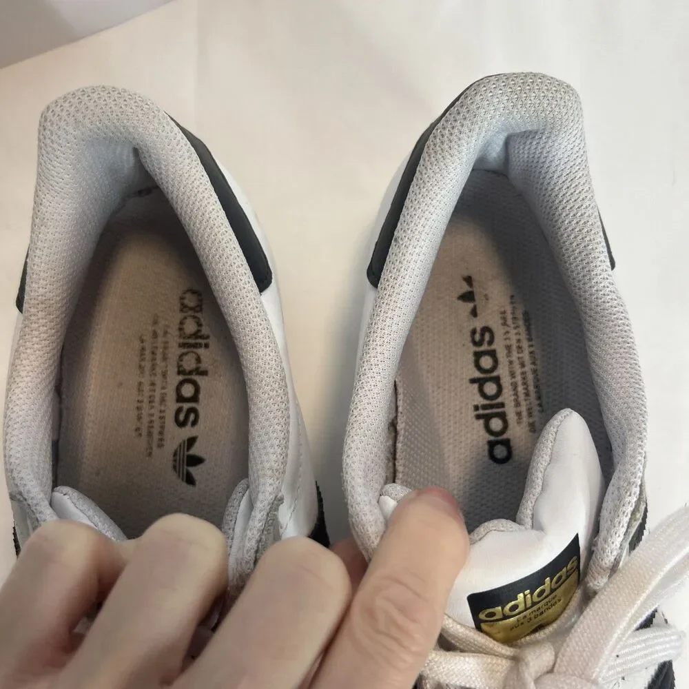 Adidas Womens Superstar FV3284 White Black Casual Shoes Sneakers Size 8.5